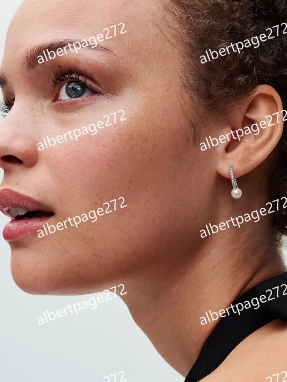 Treated Freshwater Cultured Pearl & Pavé Hoop Earrings